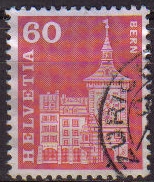 z vendido Suiza 1960 Scott 391 Sello Serie Basica Castillos, Arquitectura Torre Berna Michel 705 Switzerland Suisse 
